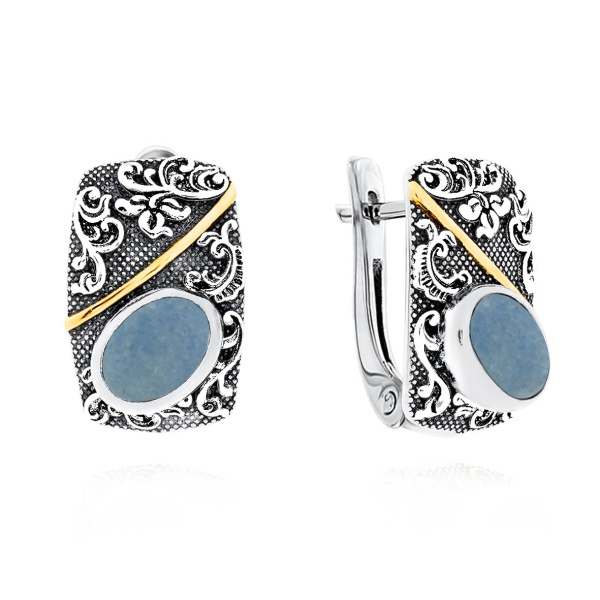 Серьги из серебра с виоланами 2317В01367 от KRASNOE, металл Серебро, вставка Виолан