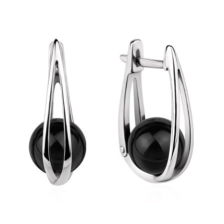 Серьги из серебра с агатом