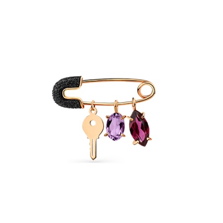 Брошь из золота с аметист