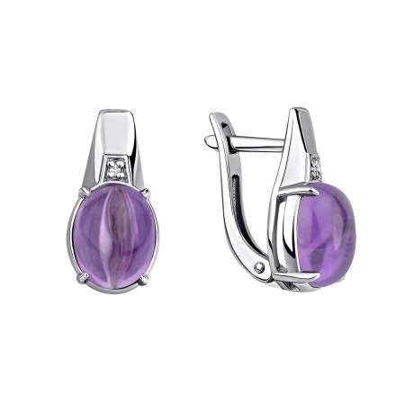Серьги из серебра с аметистом 