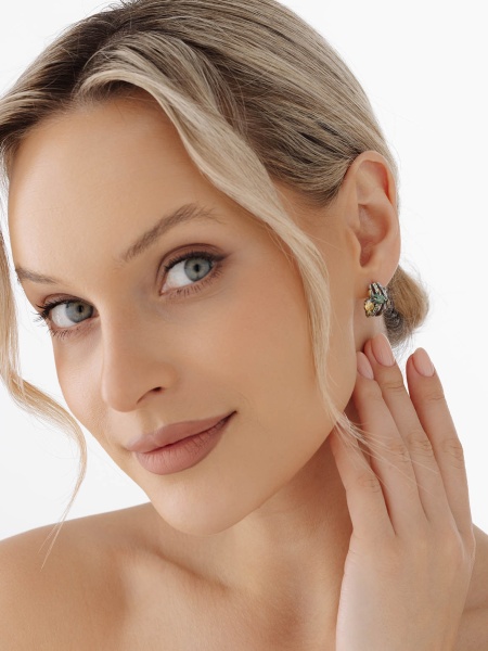 Серьги из серебра с фианитами в ювелирном интернет-магазине