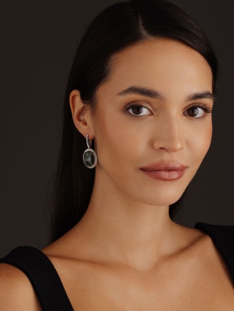 Серьги из серебра с серафинитами