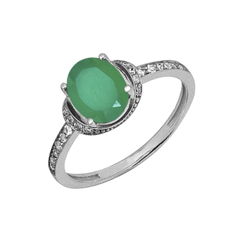 Купить кольцо из серебра с агатом и фианитами в интернет-магазине KRASNOE