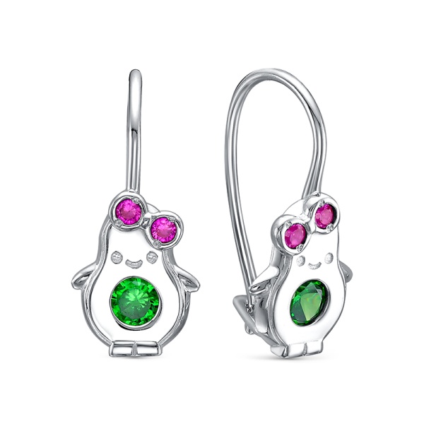 Серьги из серебра с1203029 от KRASNOE, металл Серебро, вставка Корунд синт рубиновы