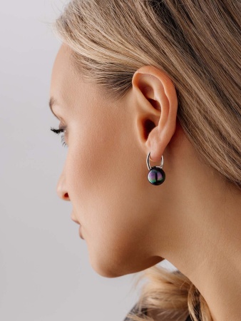 Серьги из серебра с жемчугом 2340244318-80 от KRASNOE, металл Серебро, вставка Жемчуг Имитация