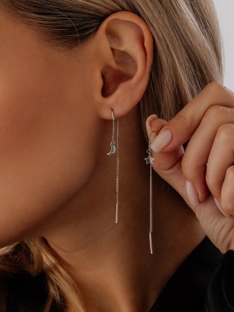 Серьги из серебра без вставок