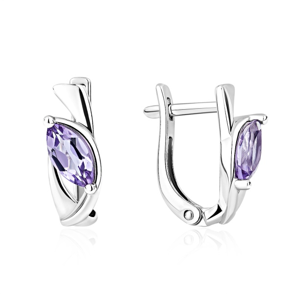 Серьги из серебра с аметистом