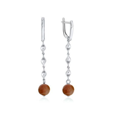 Серьги из серебра с кварцем 2340991514 от KRASNOE, металл Серебро, вставка Кварц