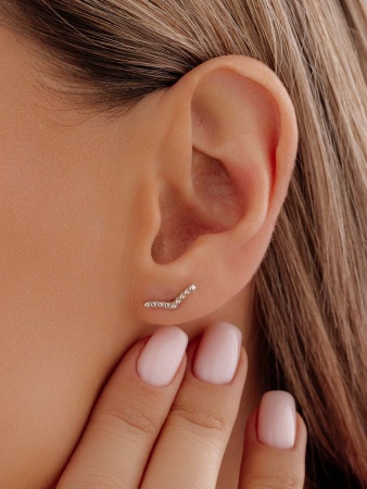 Серьги из серебра с фианитами