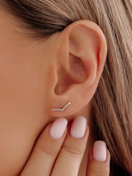 Серьги из серебра с фианитами