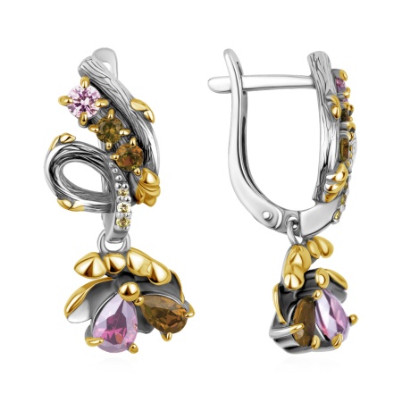 Серьги из серебра с ситаллом