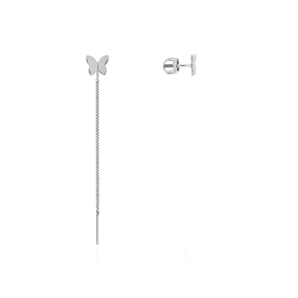 Пусеты из серебра без вставок в ювелирном интернет-магазине