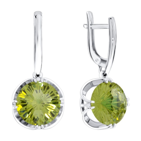 Серьги из серебра с фианитом