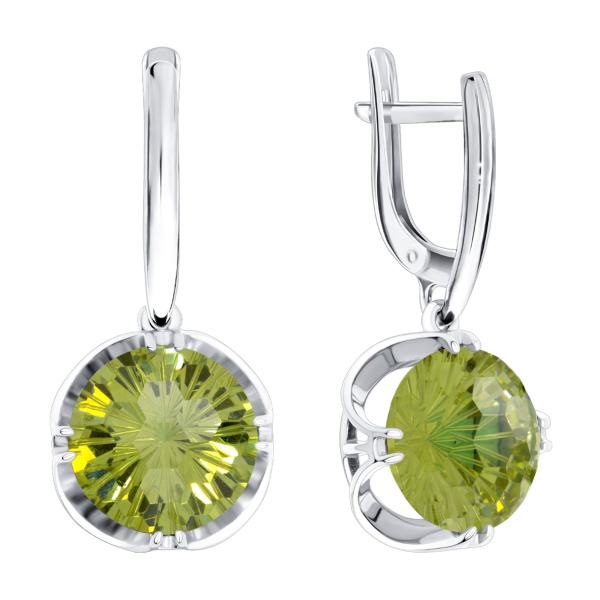 Серьги из серебра с фианитом