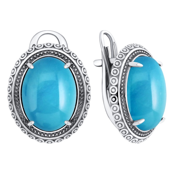 Серьги из серебра с бирюзой