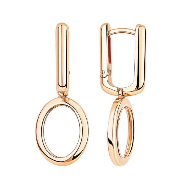 Серьги из серебра без вставок 2320405306 от KRASNOE, металл Серебро, вставка Без вставок