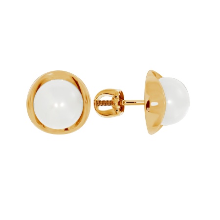 Пусеты из серебра с жемчугами