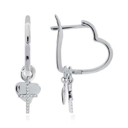 Серьги из серебра с фианитами 2340201894л-4 от KRASNOE, металл Серебро, вставка Фианит