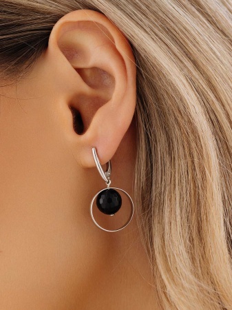 Серьги из серебра с агатами