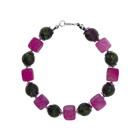 Купить браслет из серебра с агатами и цоизитами