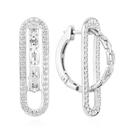 Серьги из серебра с фианитами