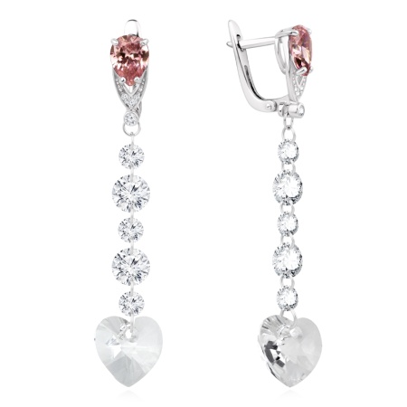 Серьги из серебра с кристаллом swarovski 2340690767л-2-36 от KRASNOE, металл Серебро, вставка Кристалл Swarovski