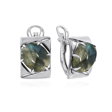 Серьги из серебра с лабрадоритом