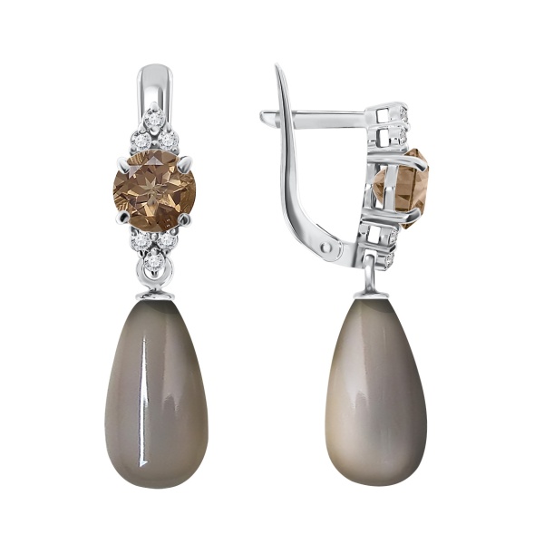 Серьги из серебра с халцедоном 2R994654-29 от KRASNOE, металл Серебро, вставка Халцедон