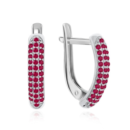 Серьги из серебра с натуральными корундами 2340220167-30 от KRASNOE, металл Серебро, вставка Корунд Синт.