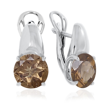 Серьги из серебра с топазами