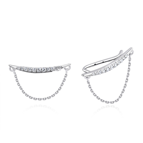 Серьги из серебра с фианитами