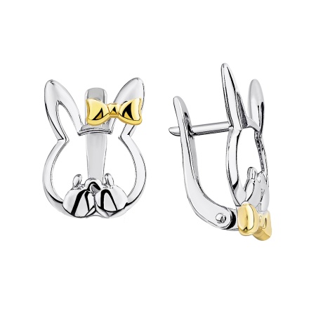 Серьги из серебра без вставок 2350405221 от KRASNOE, металл Серебро, вставка Без вставок