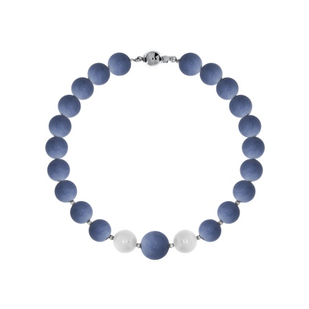 Купить браслет из серебра с жемчугами и ангелитами