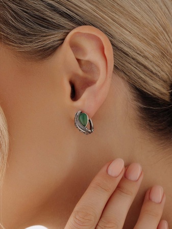 Серьги из серебра с агатами