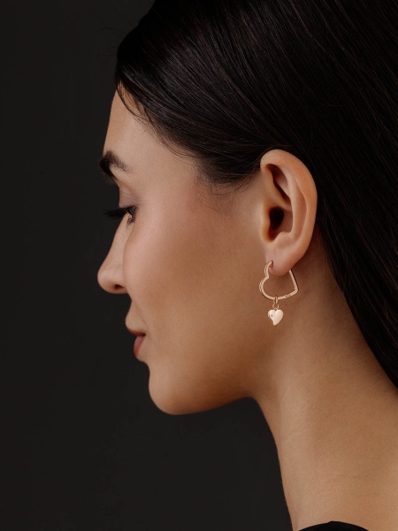 Серьги из серебра с фианитом