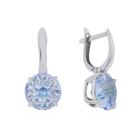 Серьги из серебра с фианитом