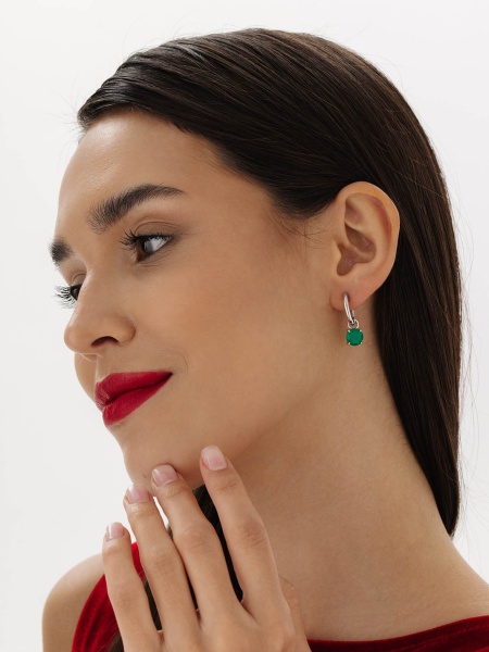 Серьги из серебра с агатами в ювелирном интернет-магазине