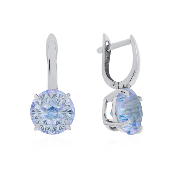 Серьги из серебра с фианитом