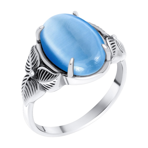 Купить кольцо из серебра с кошачим глазом в интернет-магазине KRASNOE