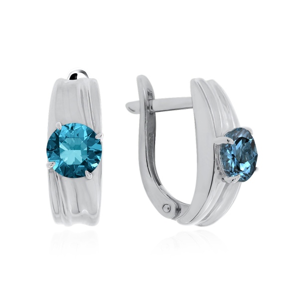 Серьги из серебра с ситаллом