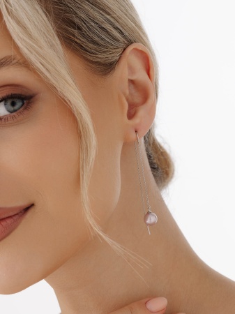 Серьги из серебра с жемчугами