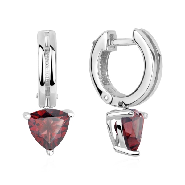 Серьги из серебра с гранатом