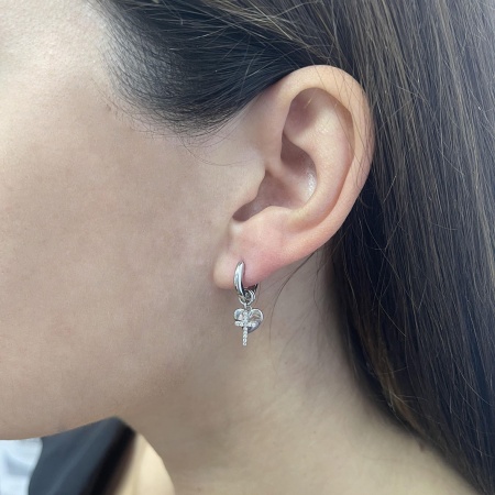 Серьги из серебра с фианитами 2340204847л от KRASNOE, металл Серебро, вставка Фианит