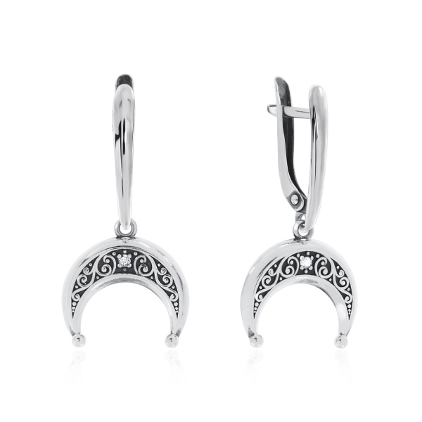 Серьги из серебра с фианитами в ювелирном интернет-магазине