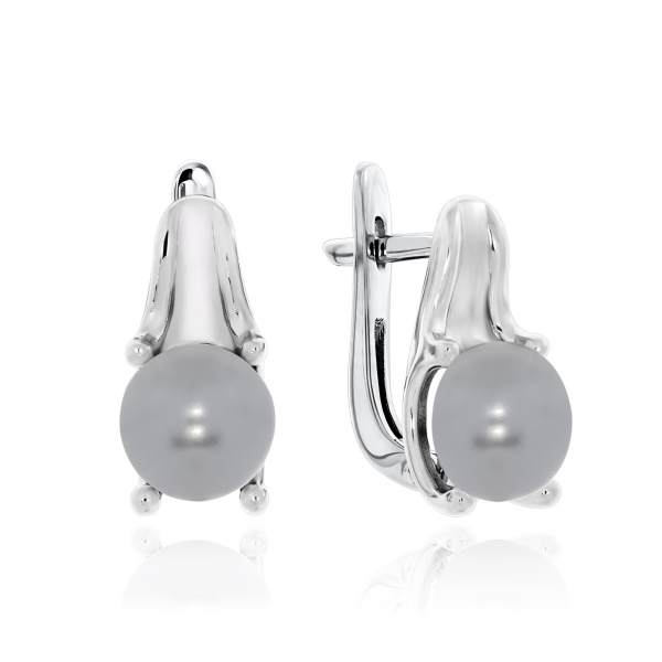 Серьги из серебра с жемчугом 2340241399-21 от KRASNOE, металл Серебро, вставка Жемчуг Имитация