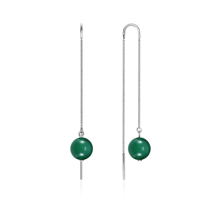 Серьги из серебра с агатами