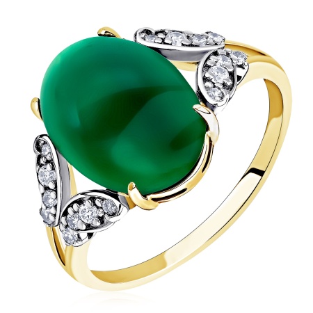 Купить кольцо из серебра с агатом и фианитами в интернет-магазине KRASNOE