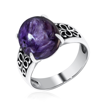 Купить кольцо из серебра с чароитом в интернет-магазине KRASNOE