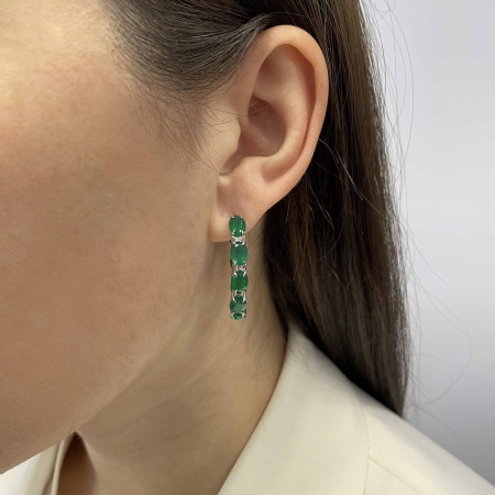 Серьги из серебра с агатами