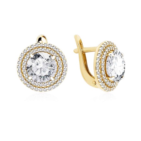 Серьги из серебра с фианитами 2329201561л-1 от KRASNOE, металл Серебро, вставка Фианит